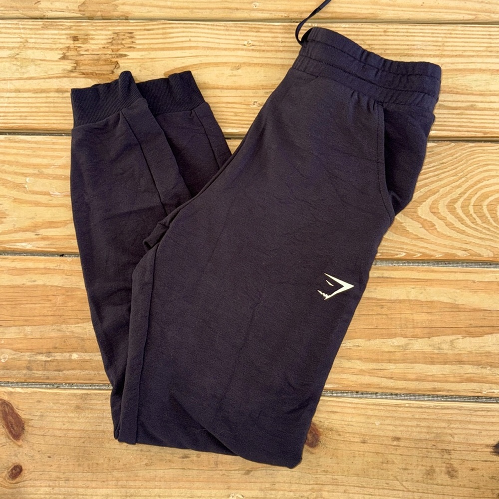 Super soft, black, gymshark joggers, drawstring waist